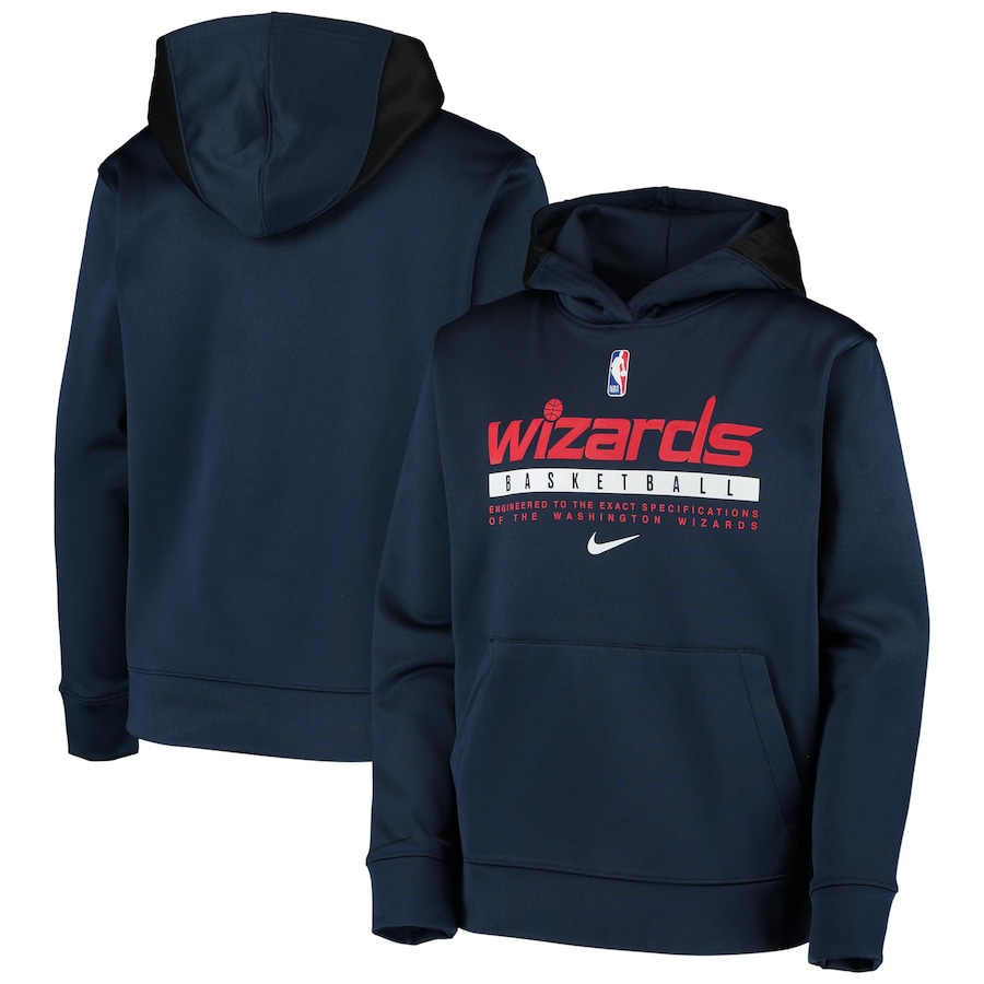 Youth Boys Washington Wizards NBA Navy Spotlight Pullover Performance Hoodie Youth Boys Washington Wizards NBA Navy Spotlight Pullover Performance Hoodie