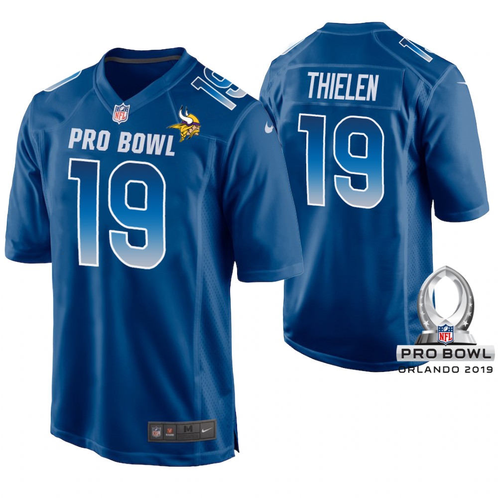 Minnesota Vikings #19 Adam Thielen Royal Game Jersey 2019 Pro Bowl NFC Minnesota Vikings #19 Adam Thielen Royal Game Jersey 2019 Pro Bowl NFC