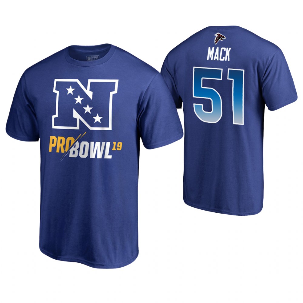 Atlanta Falcons #51 Alex Mack Royal T-Shirt 2019 Pro Bowl NFC Atlanta Falcons #51 Alex Mack Royal T-Shirt 2019 Pro Bowl NFC
