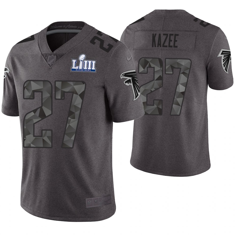 Atlanta Falcons #27 Damontae Kazee Gray Super Bowl LIII Limited Jersey Atlanta Falcons #27 Damontae Kazee Gray Super Bowl LIII Limited Jersey