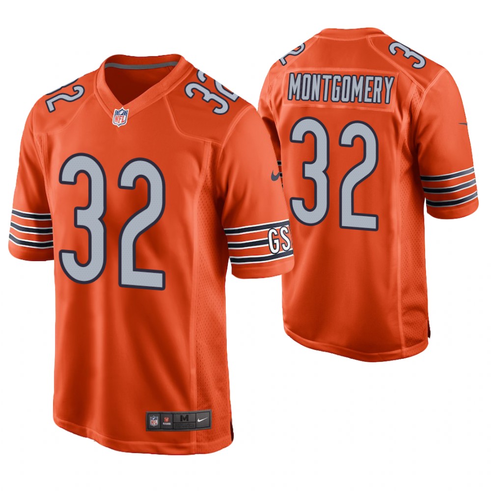 Chicago Bears #32 David Montgomery 2019 NFL Draft Orange Game Jersey Chicago Bears #32 David Montgomery 2019 NFL Draft Orange Game Jersey