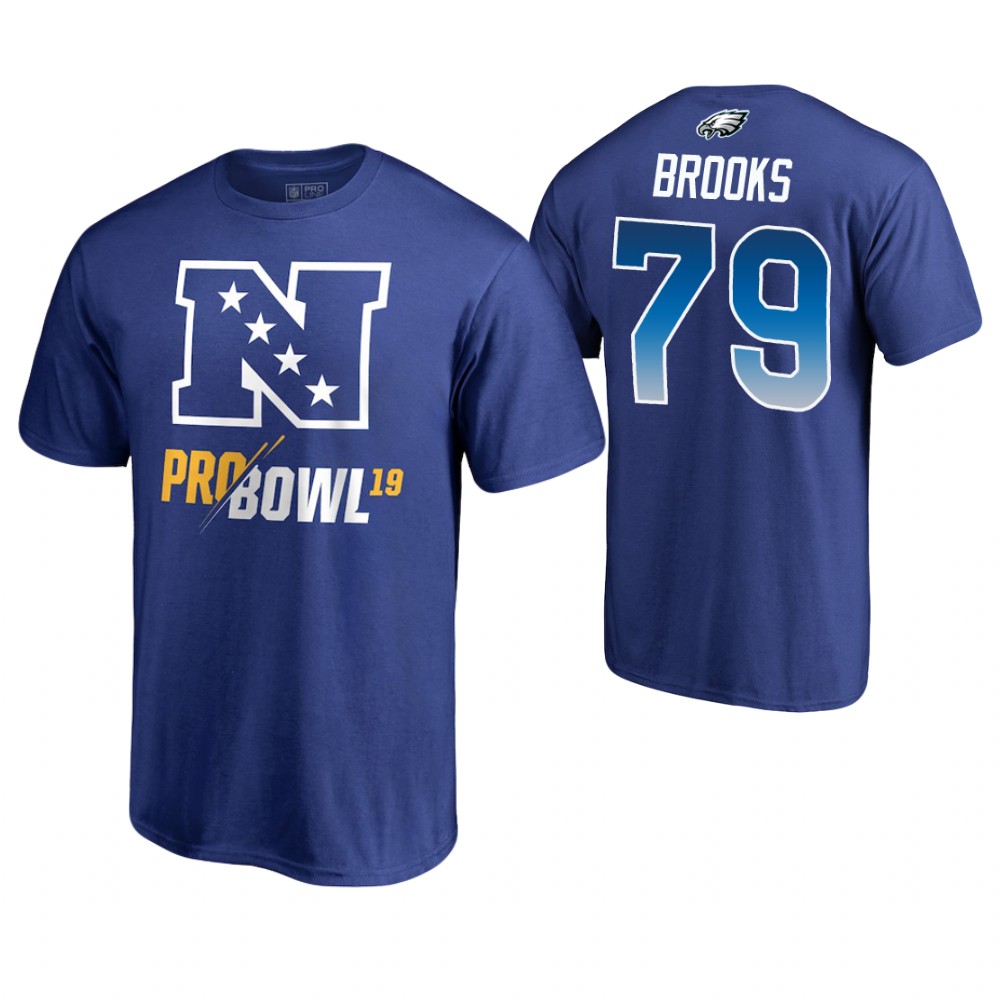 Philadelphia Eagles #79 Brandon Brooks Royal T-Shirt 2019 Pro Bowl NFC
