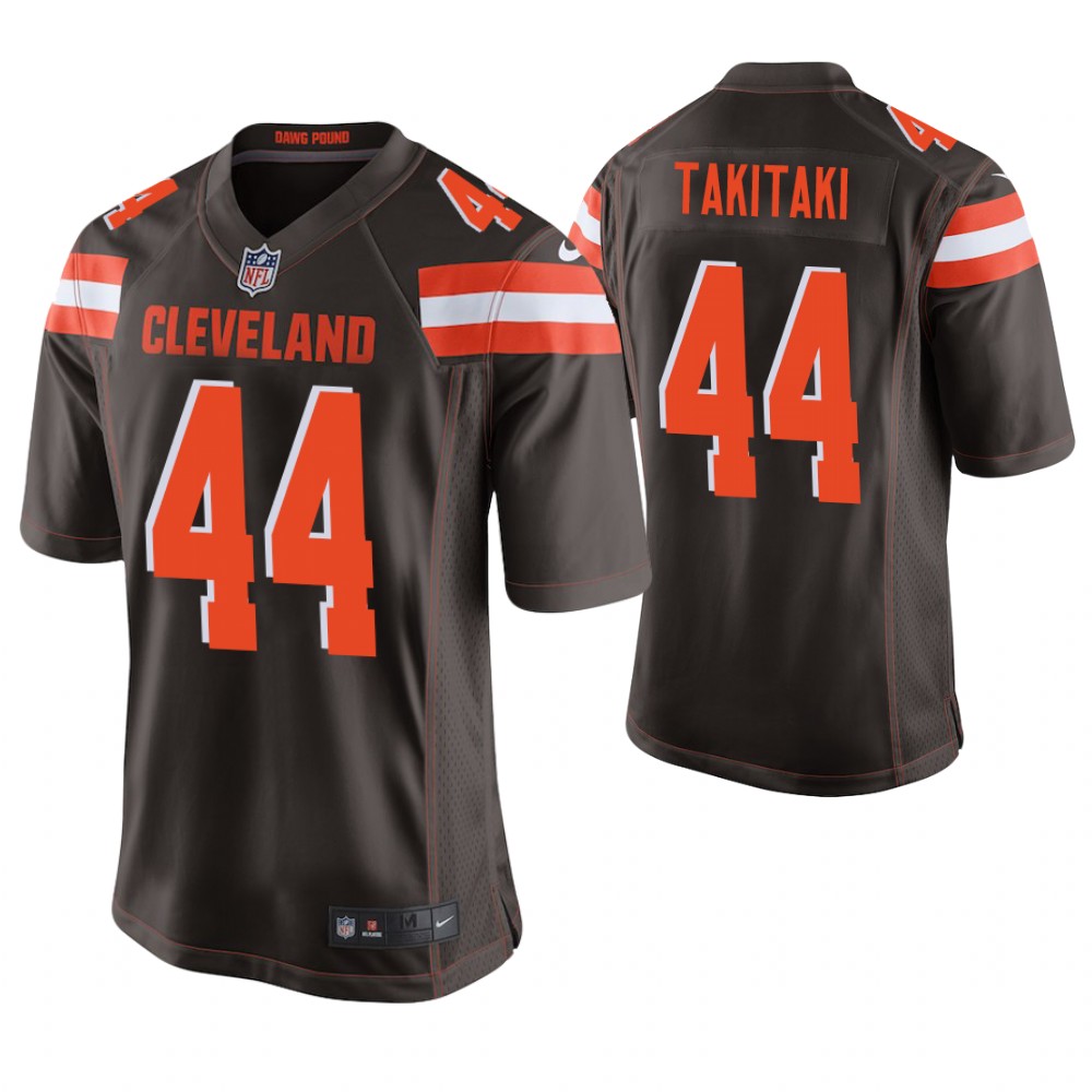 Cleveland Browns #44 Sione Takitaki 2019 NFL Draft Brown Game Jersey Cleveland Browns #44 Sione Takitaki 2019 NFL Draft Brown Game Jersey