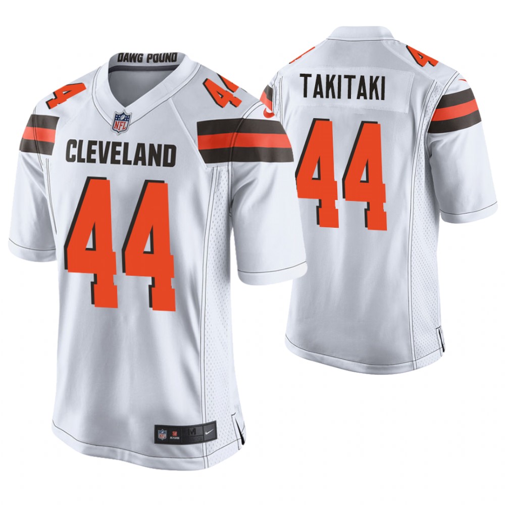 Cleveland Browns #44 Sione Takitaki 2019 NFL Draft White Game Jersey Cleveland Browns #44 Sione Takitaki 2019 NFL Draft White Game Jersey