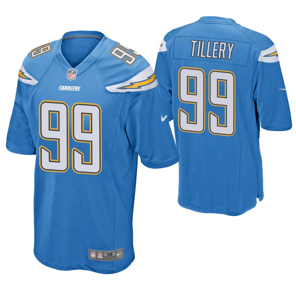Los Angeles Chargers #99 Jerry Tillery 2019 NFL Draft blue Game Jersey