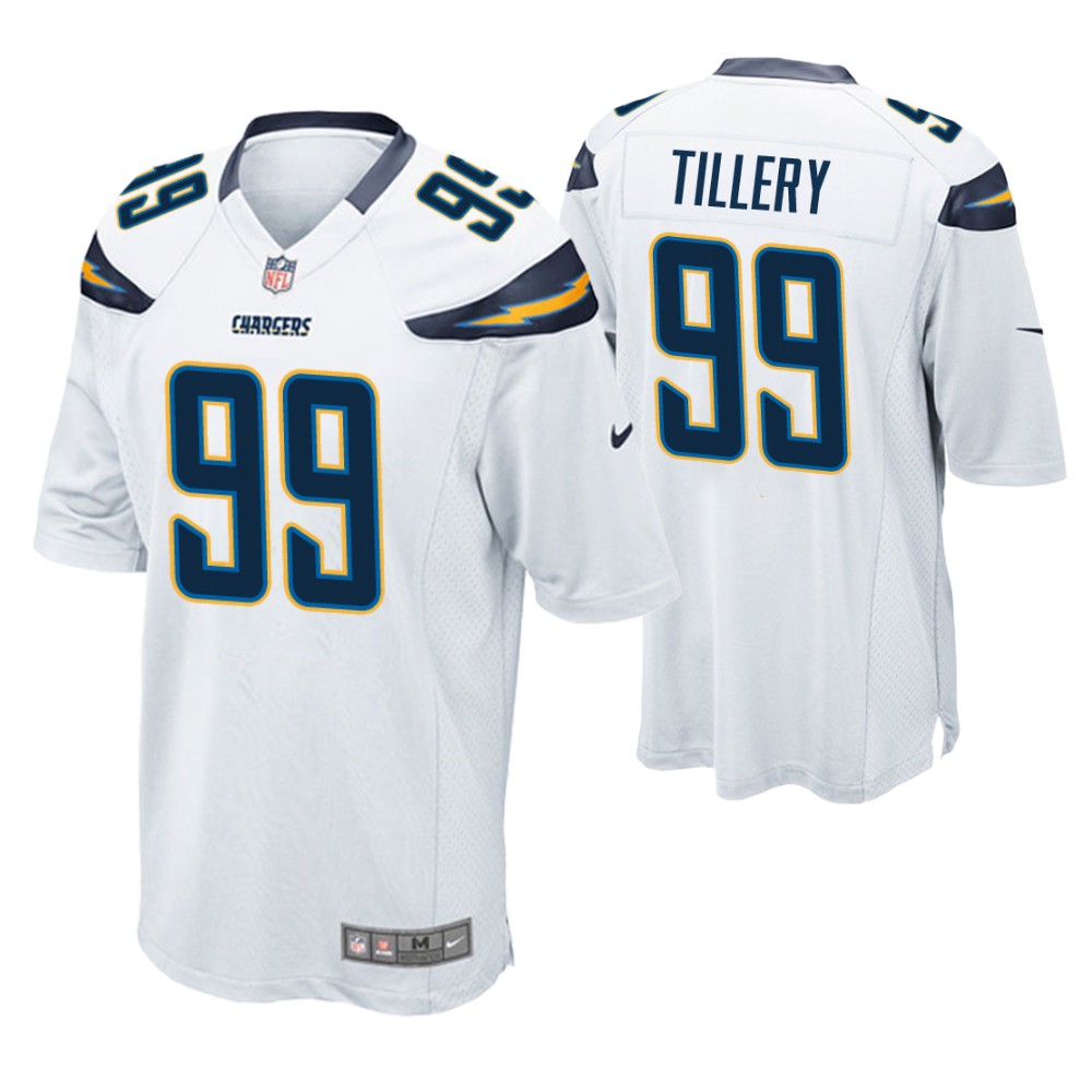 Los Angeles Chargers #99 Jerry Tillery 2019 NFL Draft White Game Jersey