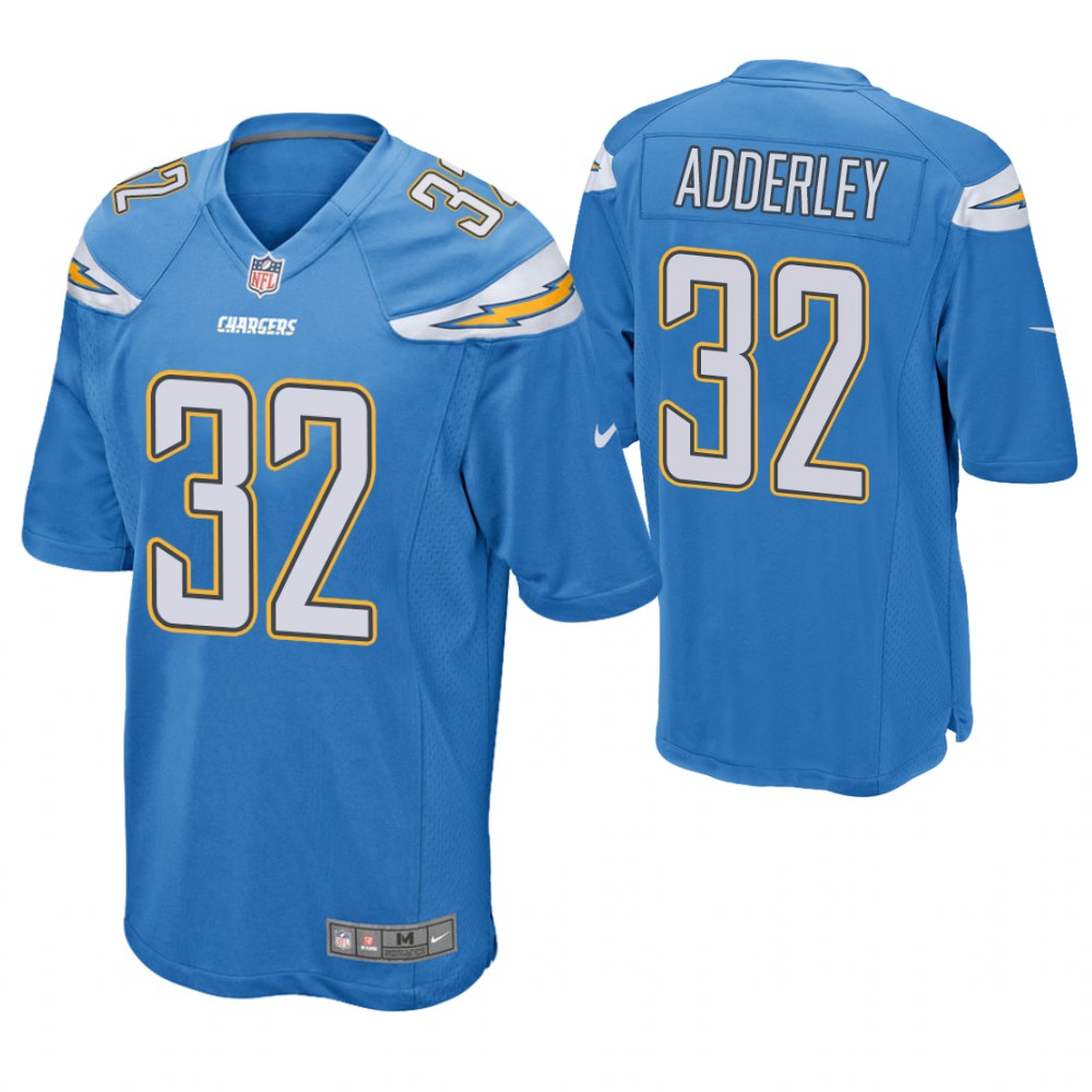 Los Angeles Chargers #32 Nasir Adderley 2019 NFL Draft Light Blue Game Jersey