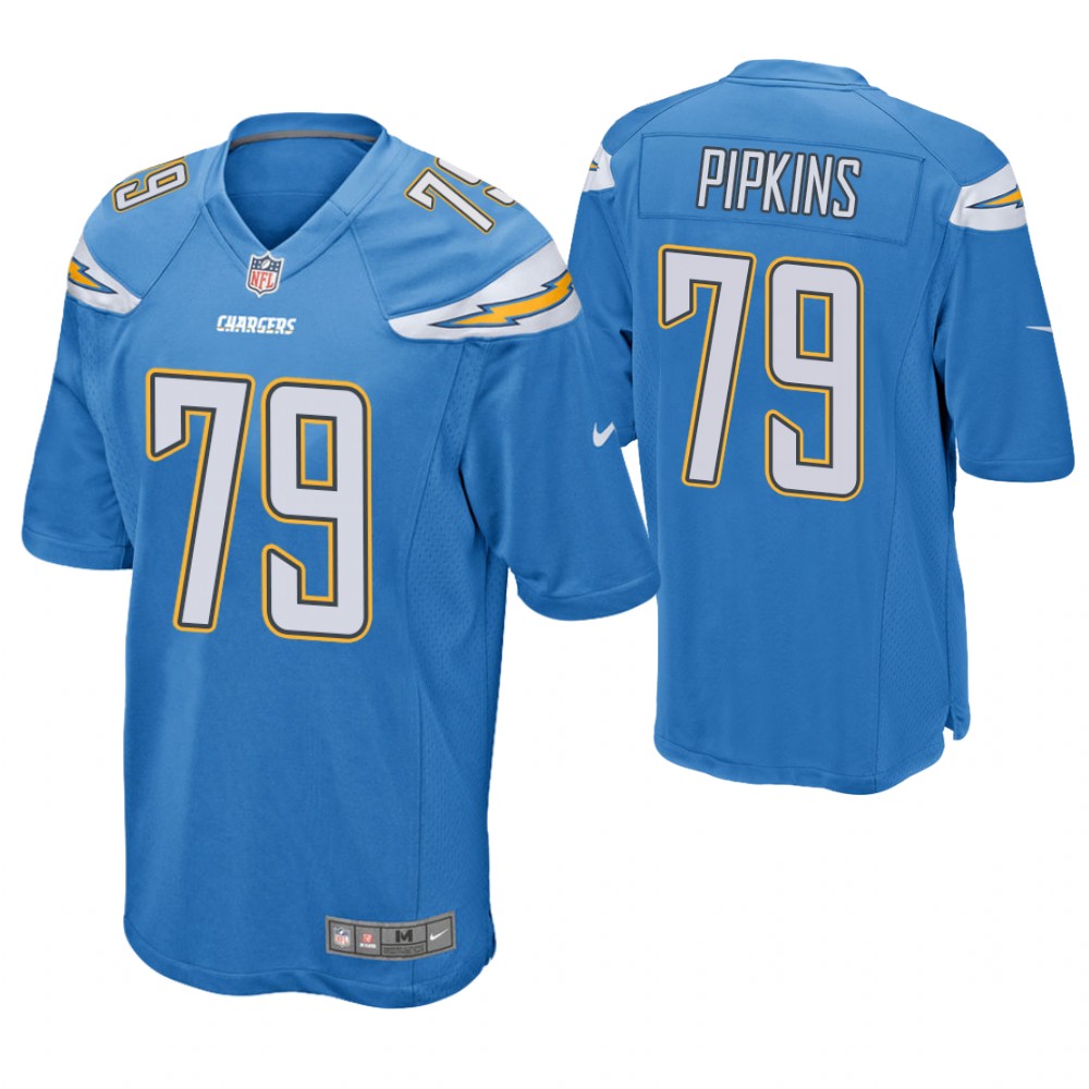 Los Angeles Chargers #79 Trey Pipkins 2019 NFL Draft Light Blue Game Jersey