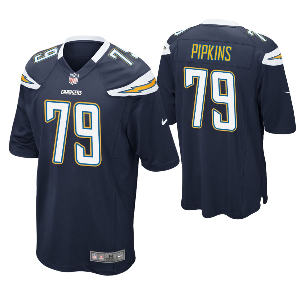 Los Angeles Chargers #79 Trey Pipkins 2019 NFL Draft Navy Game Jersey