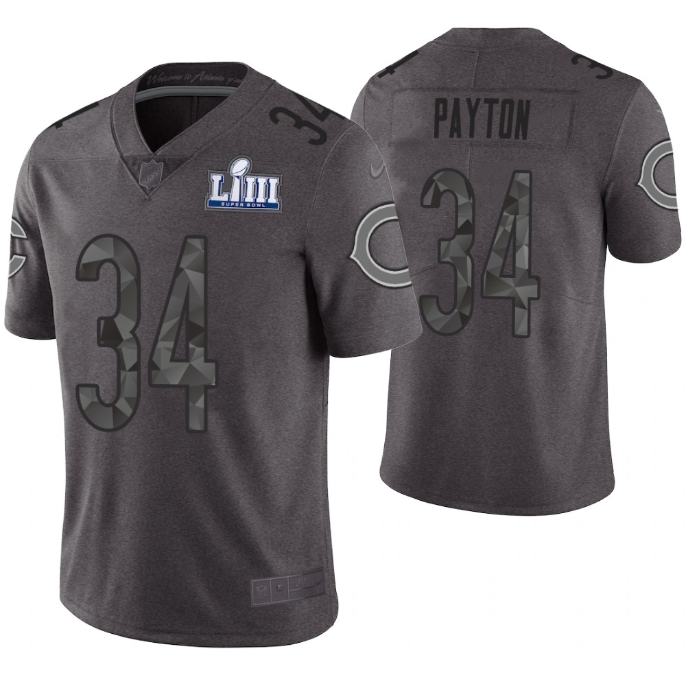 Chicago Bears #34 Walter Payton Gray Super Bowl LIII Limited Jersey