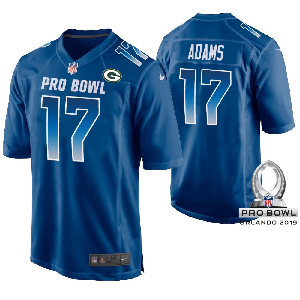 Green Bay Packers #17 Davante Adams Royal Game Jersey 2019 Pro Bowl NFC Green Bay Packers #17 Davante Adams Royal Game Jersey 2019 Pro Bowl NFC