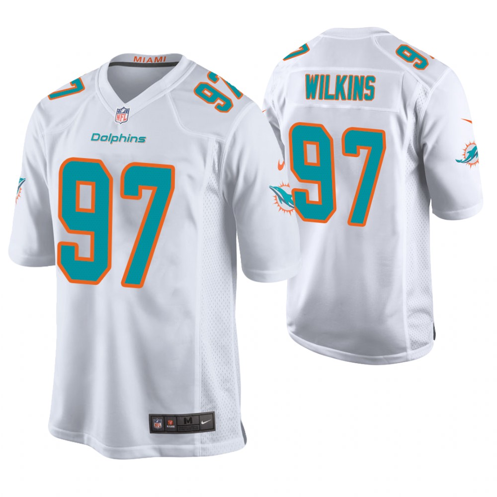 Miami Dolphins #97 Christian Wilkins 2019 NFL Draft White Game Jersey Miami Dolphins #97 Christian Wilkins 2019 NFL Draft White Game Jersey