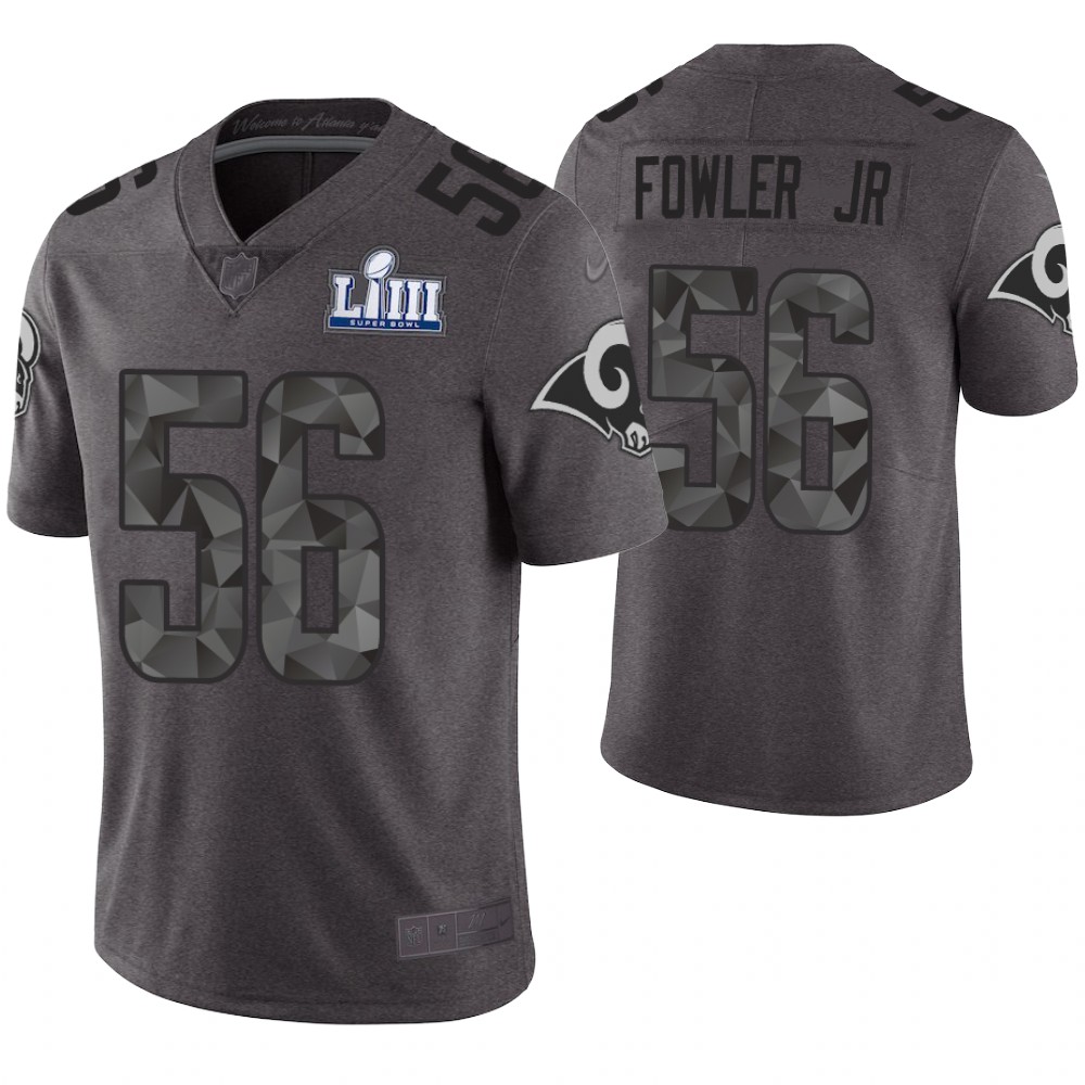 Los Angeles Rams #56 Dante Fowler Jr. Gray Super Bowl LIII Limited Jersey Los Angeles Rams #56 Dante Fowler Jr. Gray Super Bowl LIII Limited Jersey