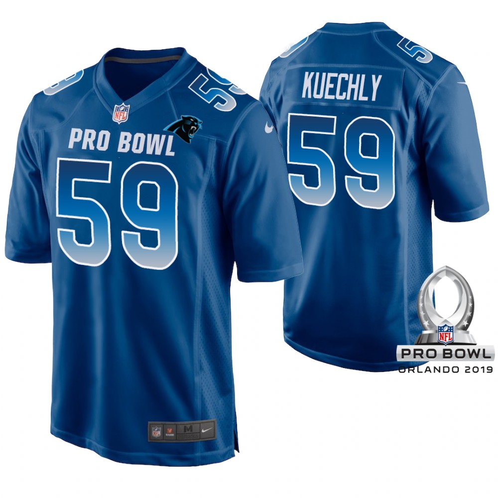 Carolina Panthers #59 Luke Kuechly Royal Game Jersey 2019 Pro Bowl NFC Carolina Panthers #59 Luke Kuechly Royal Game Jersey 2019 Pro Bowl NFC