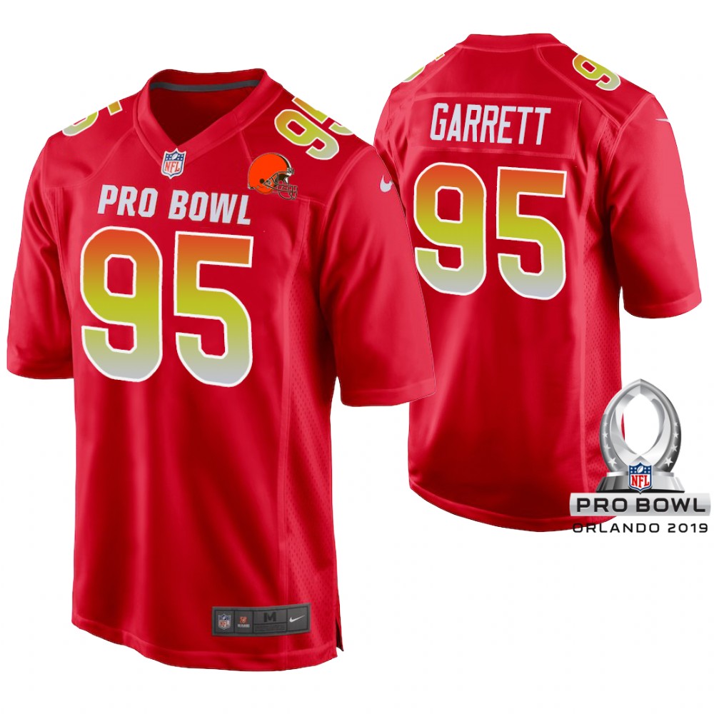 Cleveland Browns #95 Myles Garrett Red Game Jersey 2019 Pro Bowl AFC Cleveland Browns #95 Myles Garrett Red Game Jersey 2019 Pro Bowl AFC