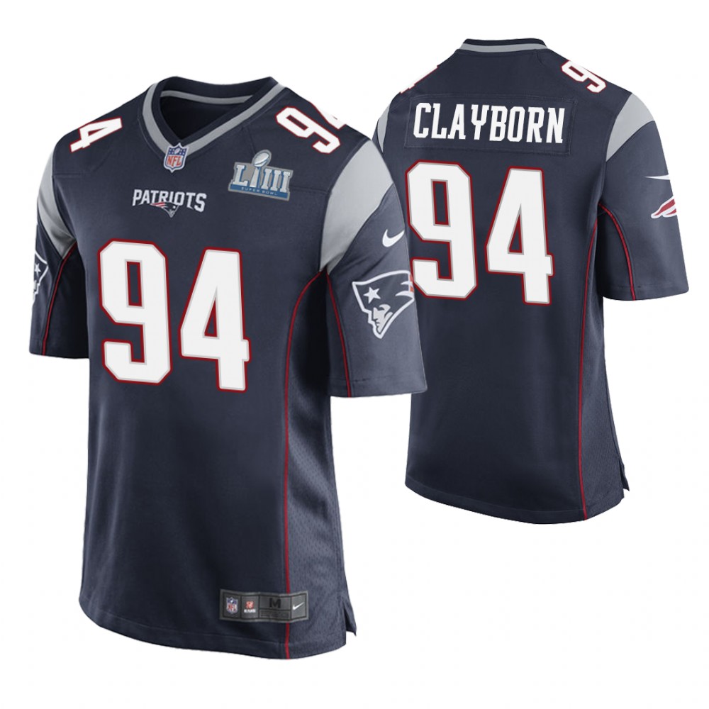 New England Patriots #94 Adrian Clayborn Navy Super Bowl LIII Game Jersey New England Patriots #94 Adrian Clayborn Navy Super Bowl LIII Game Jersey