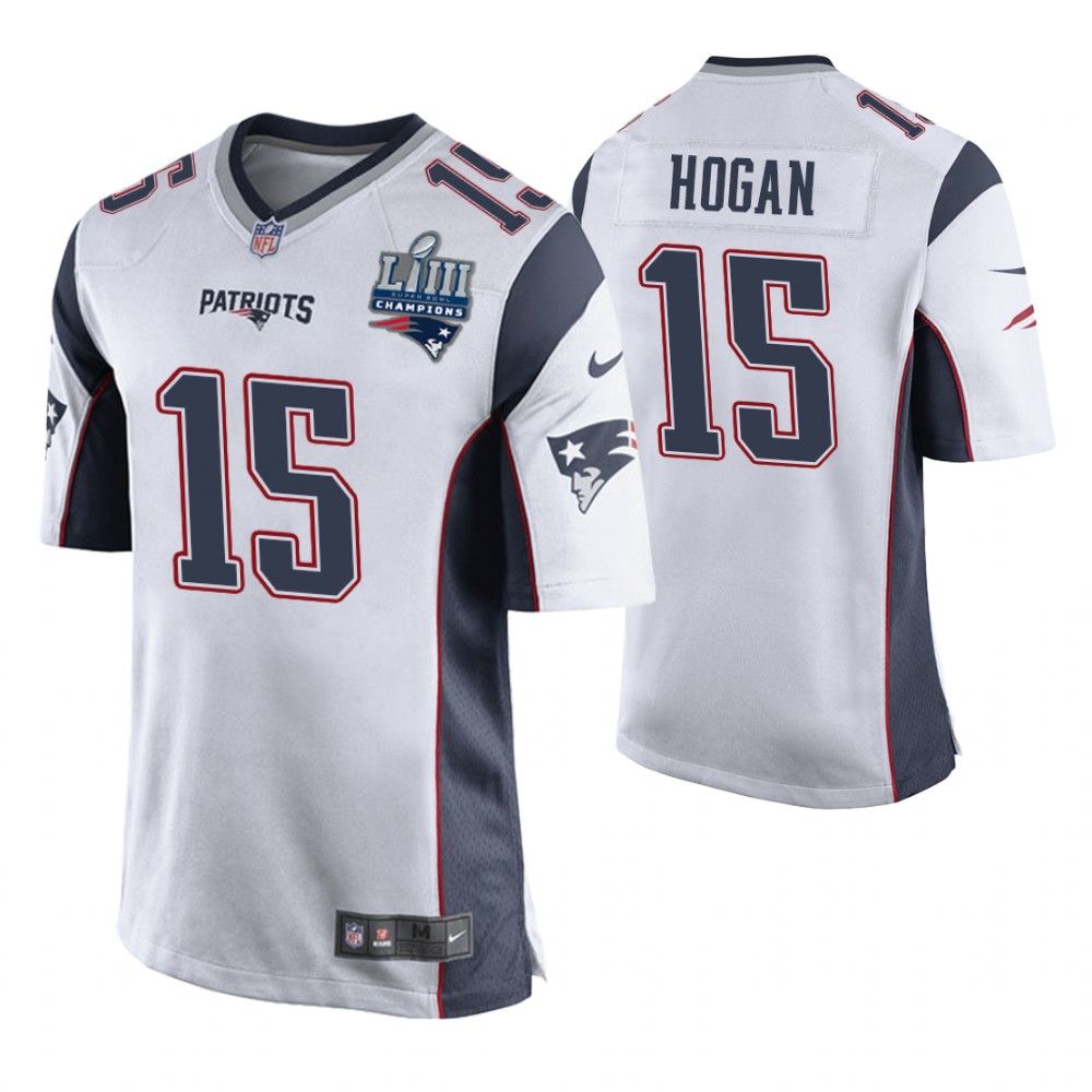 New England Patriots #15 Chris Hogan White Super Bowl LIII Champions Jersey New England Patriots #15 Chris Hogan White Super Bowl LIII Champions Jersey