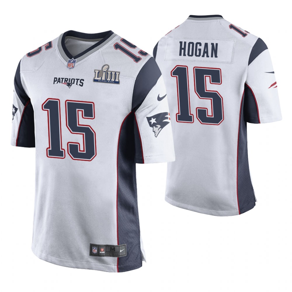 New England Patriots #15 Chris Hogan White Super Bowl LIII Game Jersey New England Patriots #15 Chris Hogan White Super Bowl LIII Game Jersey