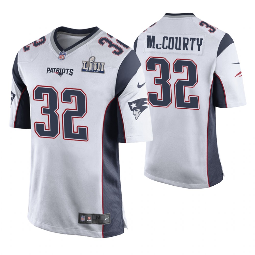 New England Patriots #32 Devin McCourty White Super Bowl LIII Game Jersey