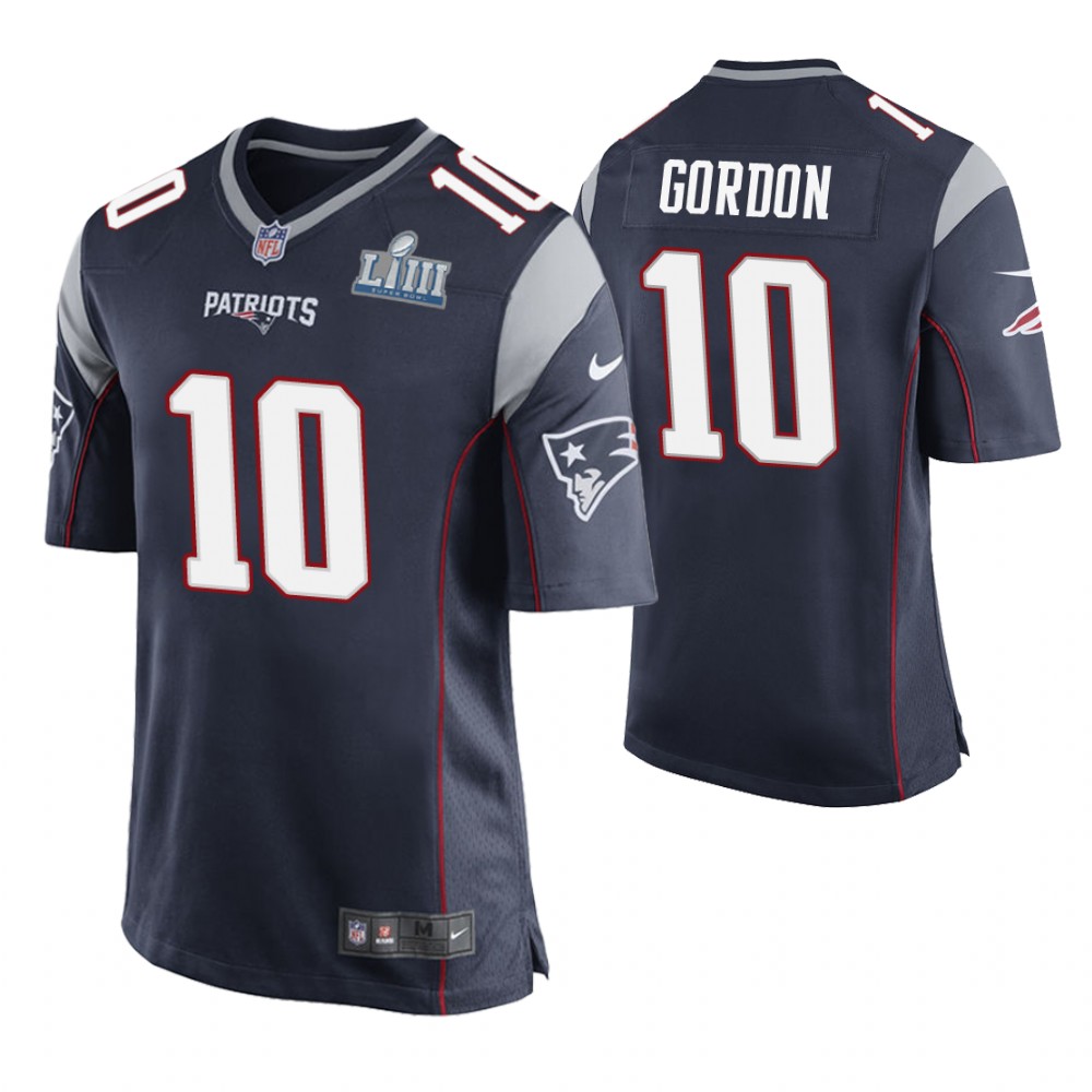 New England Patriots #10 Josh Gordon Navy Super Bowl LIII Game Jersey New England Patriots #10 Josh Gordon Navy Super Bowl LIII Game Jersey