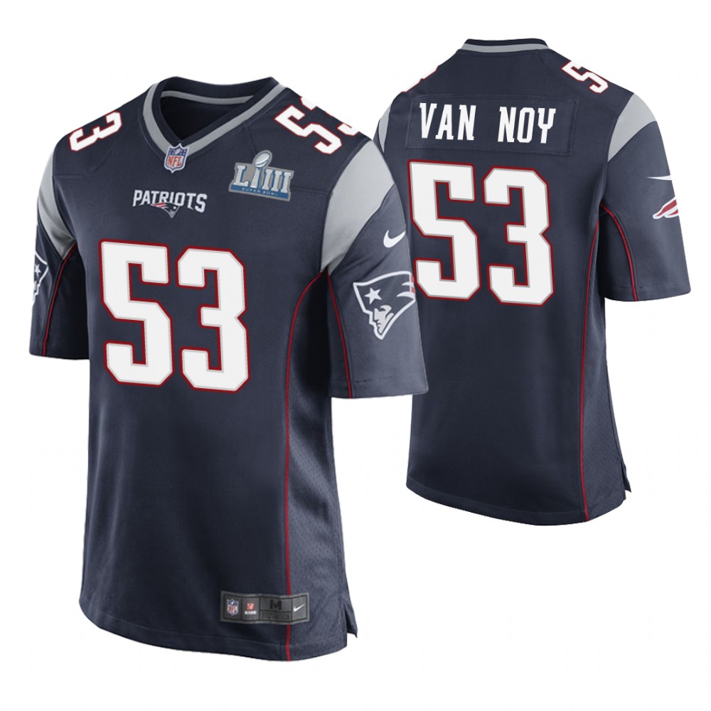 New England Patriots #53 Kyle Van Noy Navy Super Bowl LIII Game Jersey
