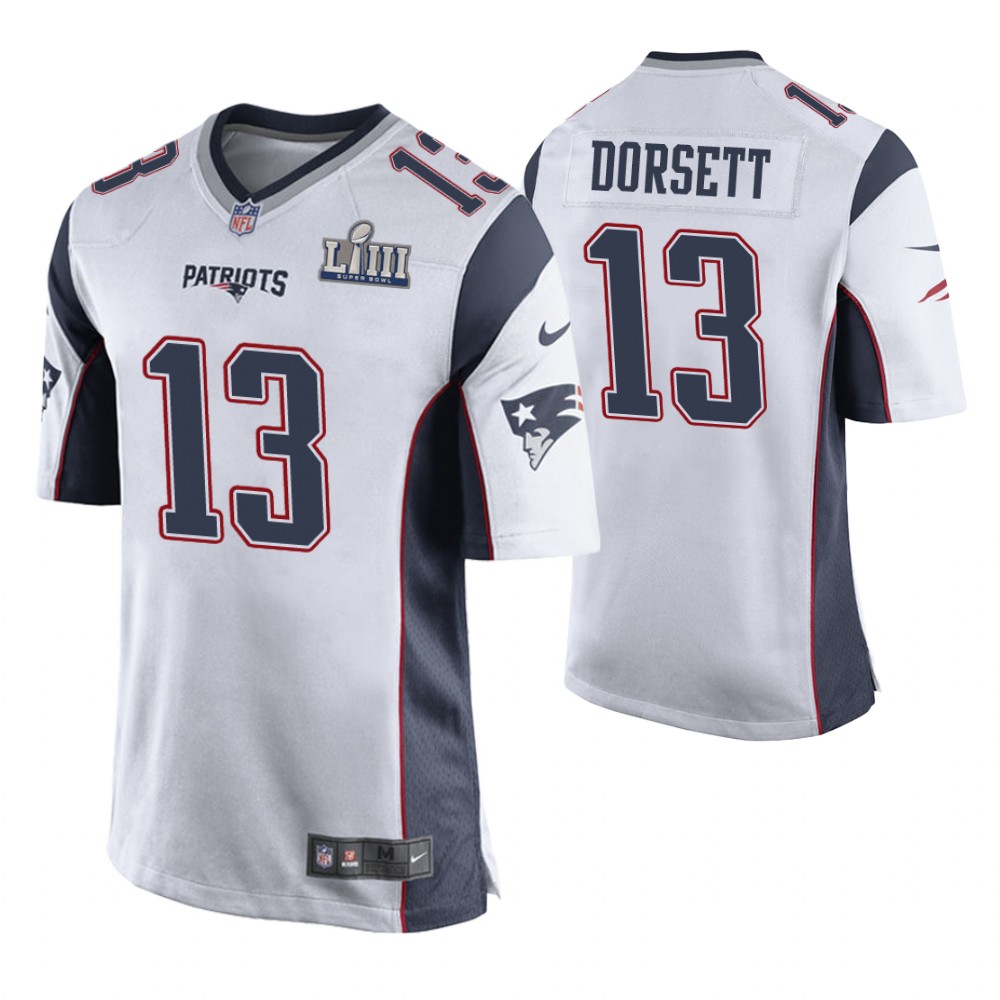 New England Patriots #13 Phillip Dorsett White Super Bowl LIII Game Jersey New England Patriots #13 Phillip Dorsett White Super Bowl LIII Game Jersey