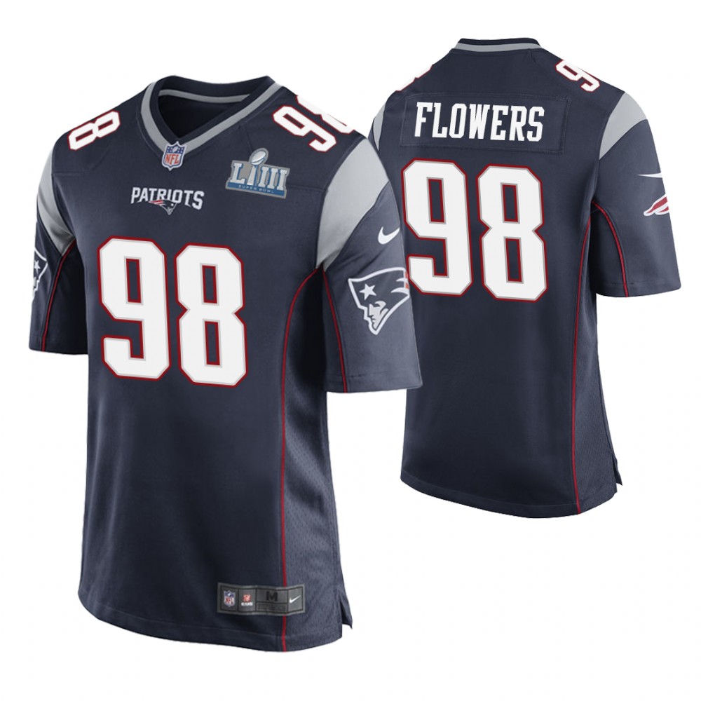 New England Patriots #98 Trey Flowers Navy Super Bowl LIII Game Jersey New England Patriots #98 Trey Flowers Navy Super Bowl LIII Game Jersey