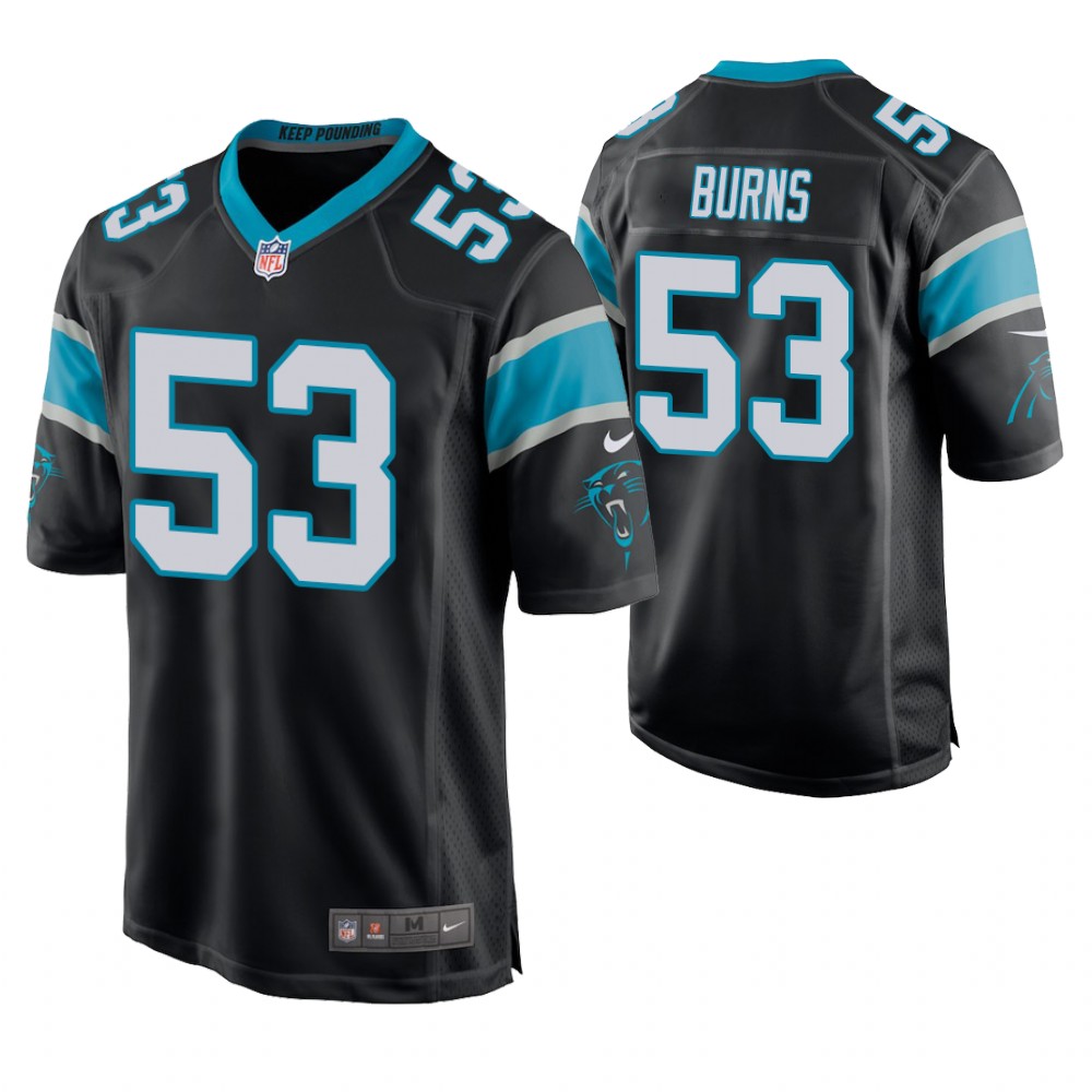 Carolina Panthers #53 Brian Burns 2019 NFL Draft Black Game Jersey Carolina Panthers #53 Brian Burns 2019 NFL Draft Black Game Jersey
