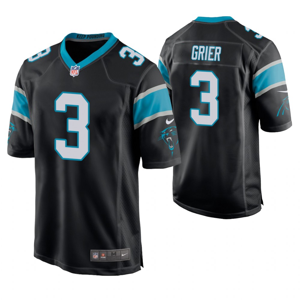 Carolina Panthers #3 Will Grier 2019 NFL Draft Black Game Jersey Carolina Panthers #3 Will Grier 2019 NFL Draft Black Game Jersey