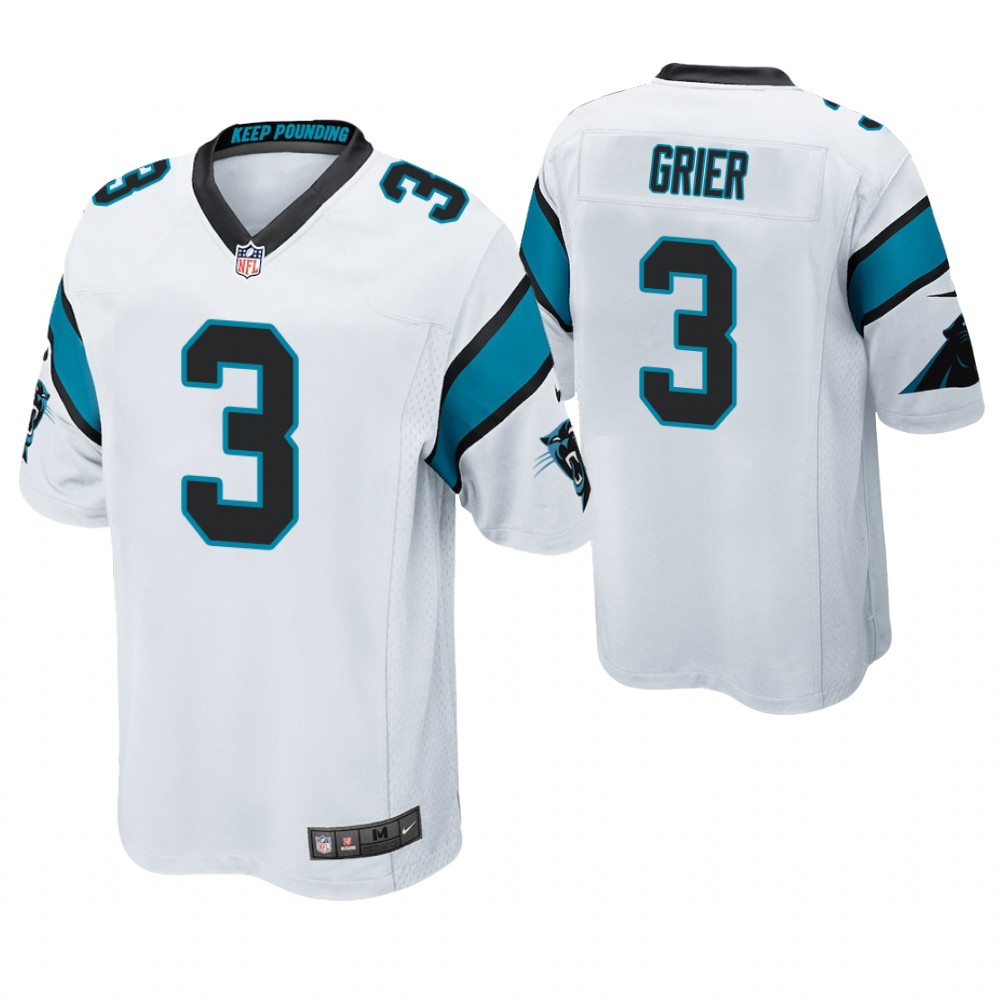 Carolina Panthers #3 Will Grier 2019 NFL Draft White Game Jersey Carolina Panthers #3 Will Grier 2019 NFL Draft White Game Jersey