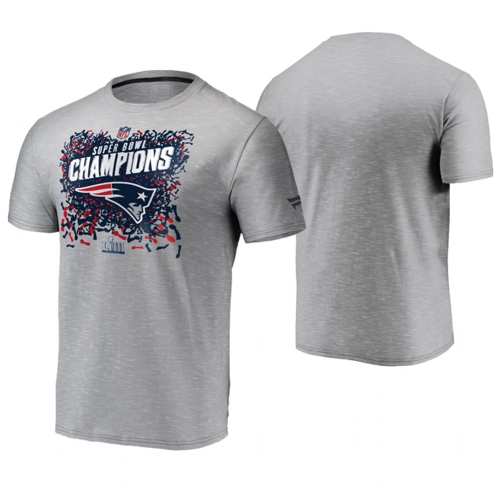 New England Patriots Heather Gray Super Bowl LIII Champions Trophy Locker Room T-Shirt