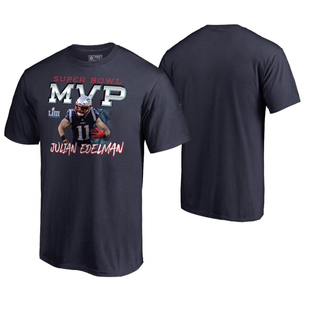 New England Patriots Julian Edelman Navy Fourth Quarter MVP Super Bowl LIII Champions T-Shirt