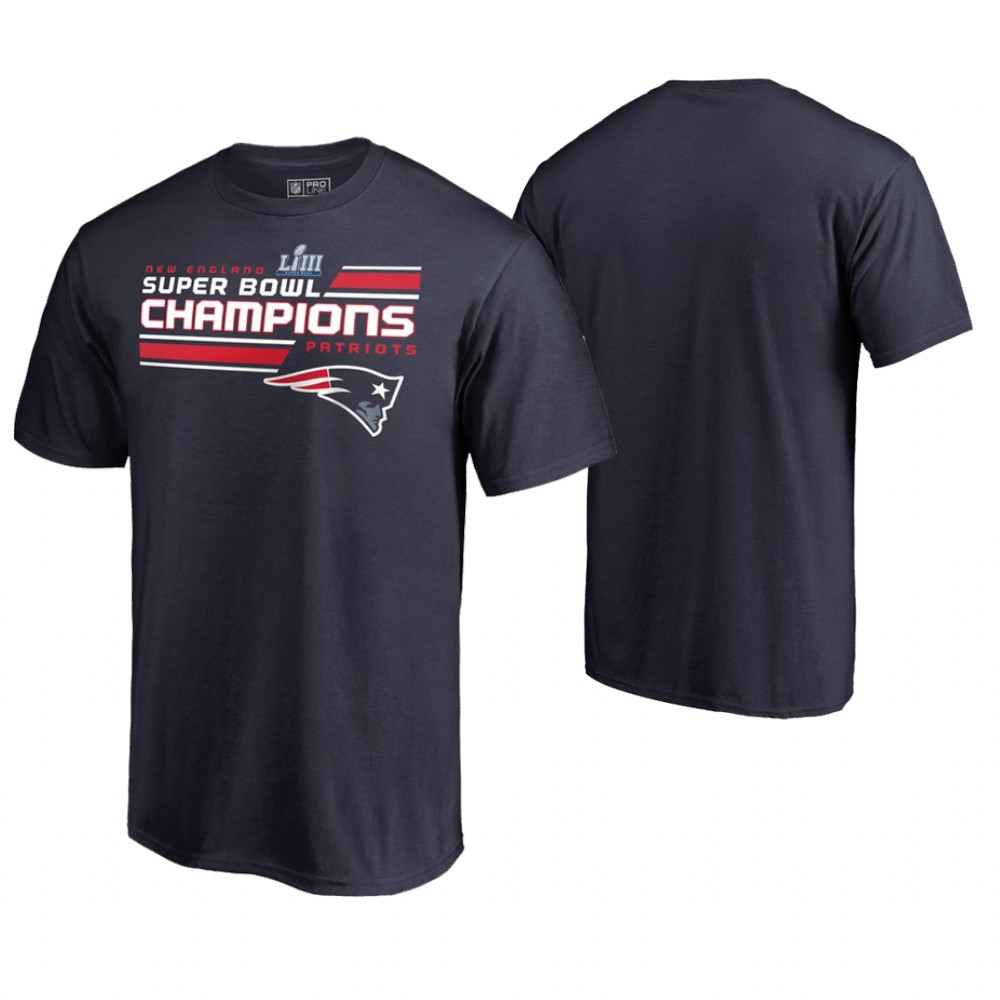 New England Patriots Navy Super Bowl LIII Champions Juke T-Shirt New England Patriots Navy Super Bowl LIII Champions Juke T-Shirt