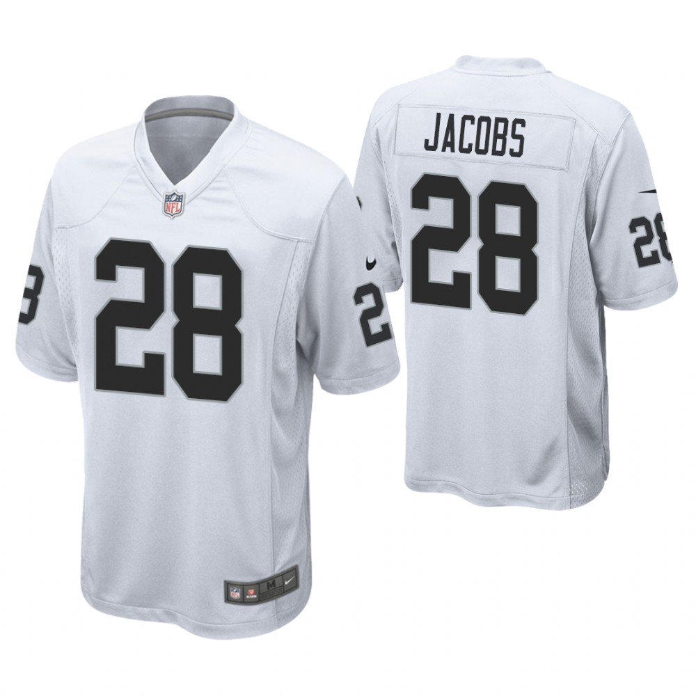Oakland Raiders #28 Josh Jacobs 2019 NFL Draft White Game Jersey