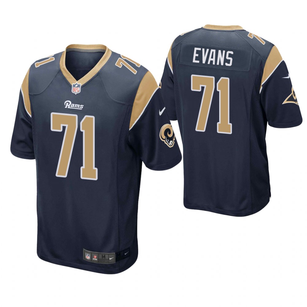 Los Angeles Rams #71 Bobby Evans 2019 NFL Draft Navy Game Jersey Los Angeles Rams #71 Bobby Evans 2019 NFL Draft Navy Game Jersey