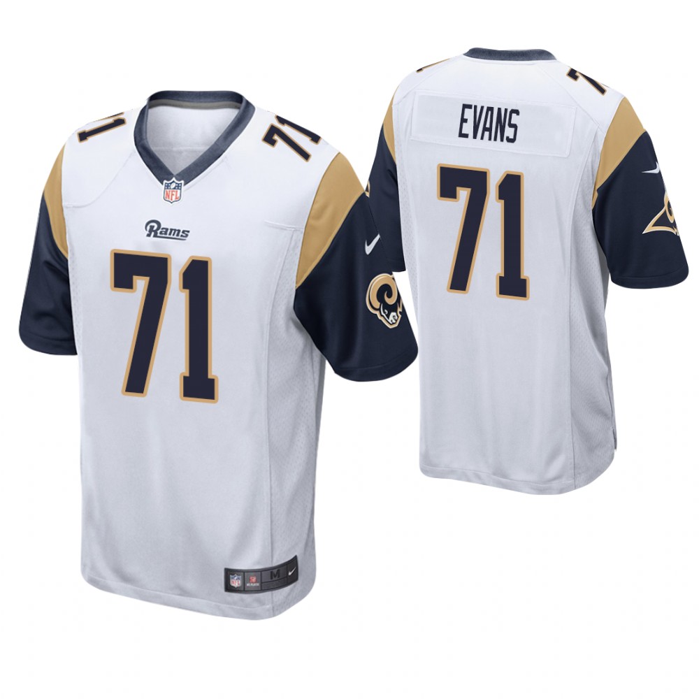 Los Angeles Rams #71 Bobby Evans 2019 NFL Draft White Game Jersey Los Angeles Rams #71 Bobby Evans 2019 NFL Draft White Game Jersey