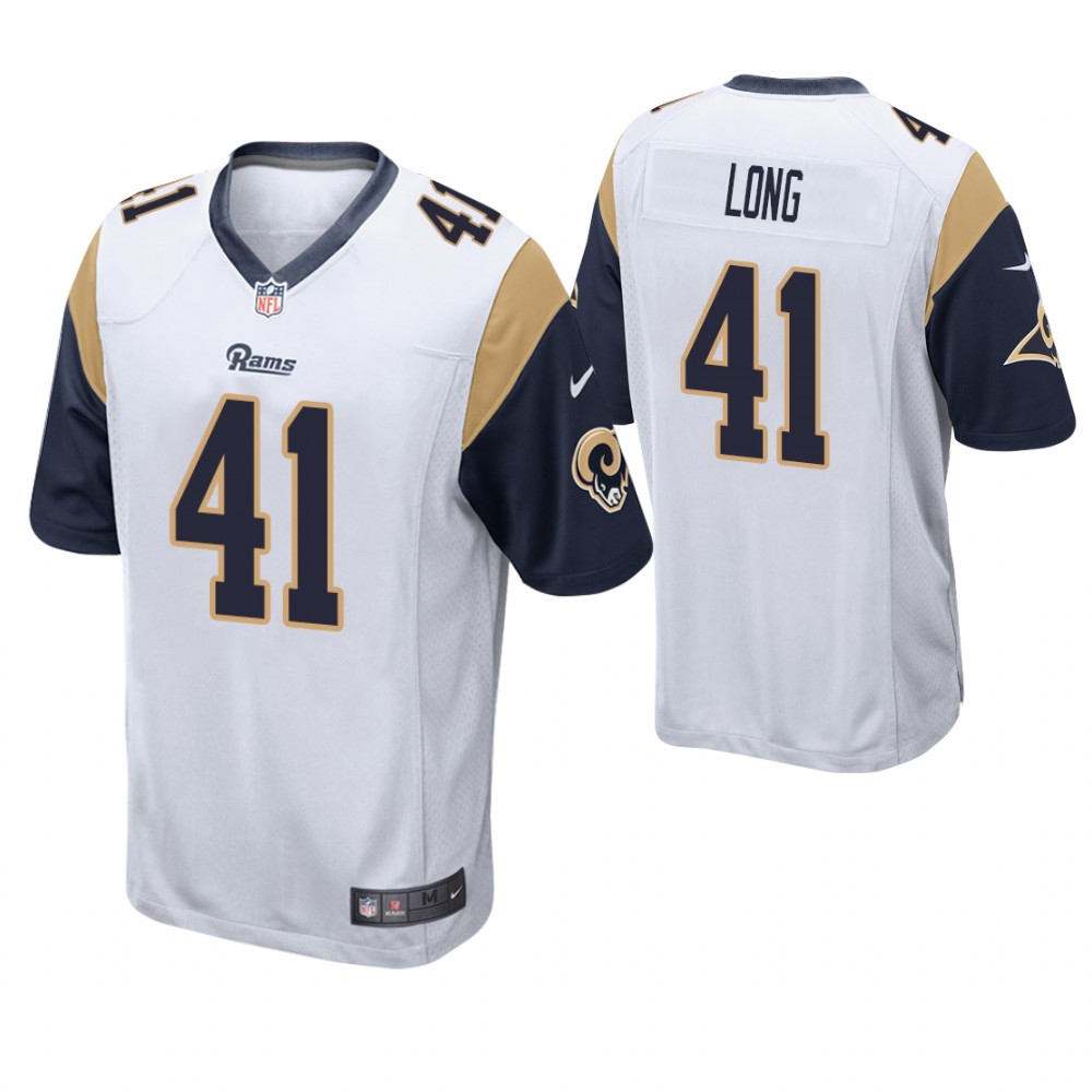 Los Angeles Rams #41 David Long 2019 NFL Draft White Game Jersey Los Angeles Rams #41 David Long 2019 NFL Draft White Game Jersey