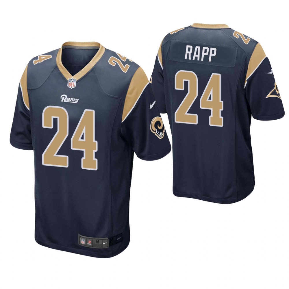 Los Angeles Rams #24 Taylor Rapp 2019 NFL Draft Navy Game Jersey With Super Bowl LVI Patch