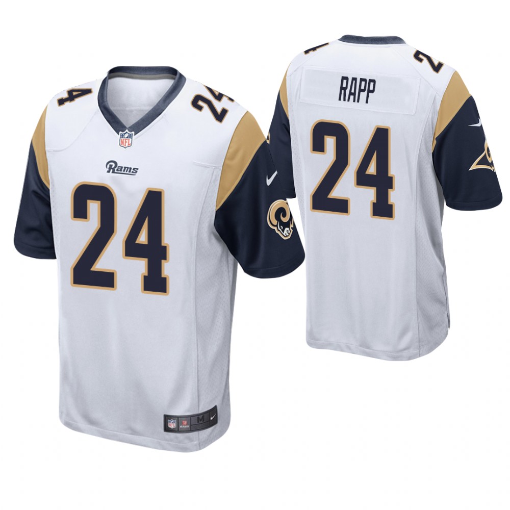 Los Angeles Rams #24 Taylor Rapp 2019 NFL Draft White Game Jersey With Super Bowl LVI Patch