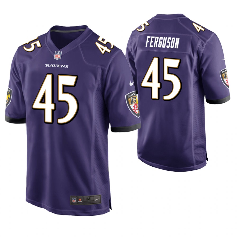 Baltimore Ravens #45 Jaylon Ferguson 2019 NFL Draft Purple Game Jersey