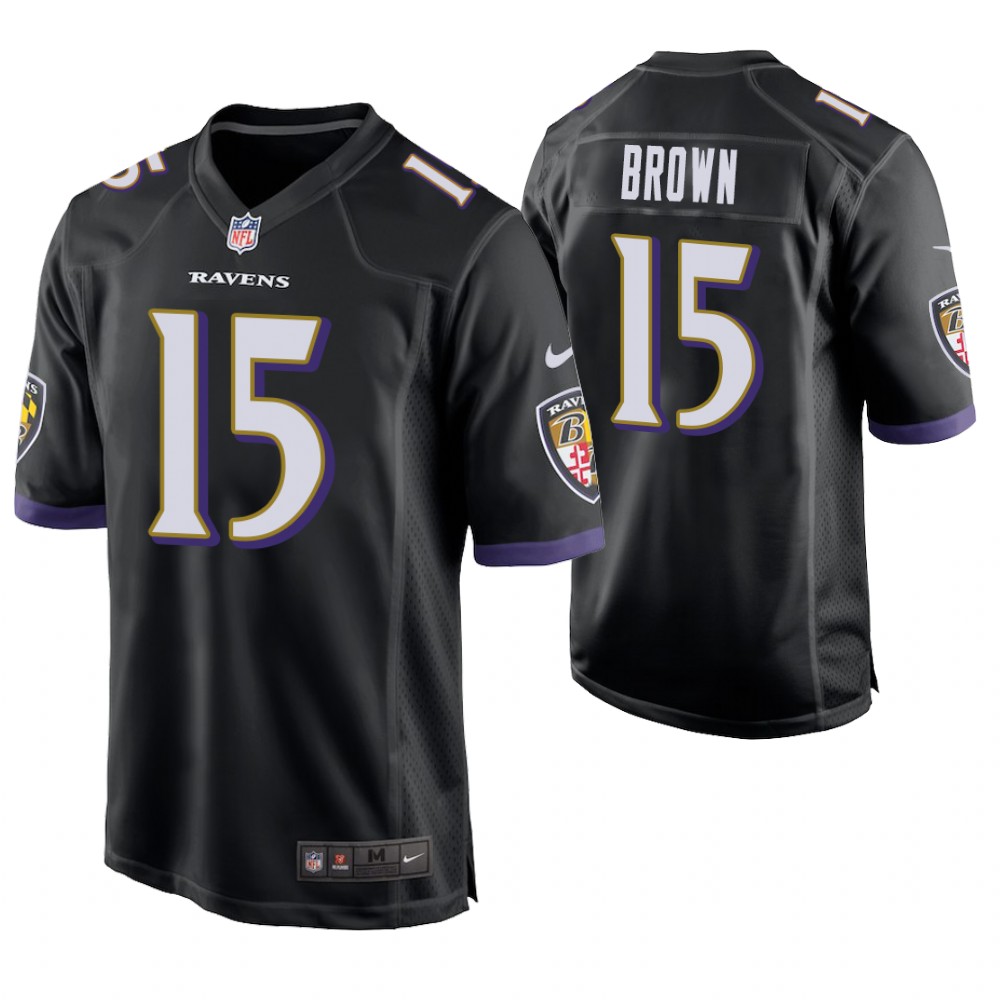 Baltimore Ravens #15 Marquise Brown 2019 NFL Draft Black Game Jersey Baltimore Ravens #15 Marquise Brown 2019 NFL Draft Black Game Jersey