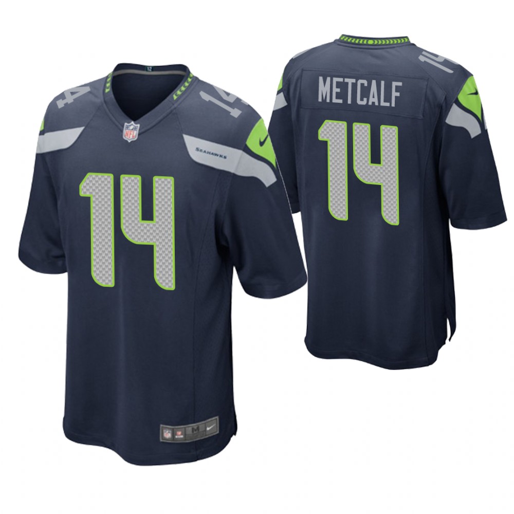 Seattle Seahawks #14 D.K. Metcalf 2019 NFL Draft Navy Game Jersey