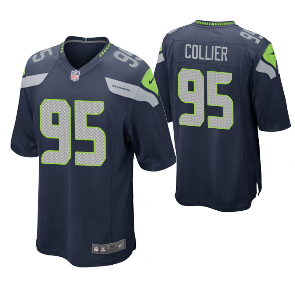 Seattle Seahawks #95 L.J. Collier 2019 NFL Draft Navy Game Jersey Seattle Seahawks #95 L.J. Collier 2019 NFL Draft Navy Game Jersey