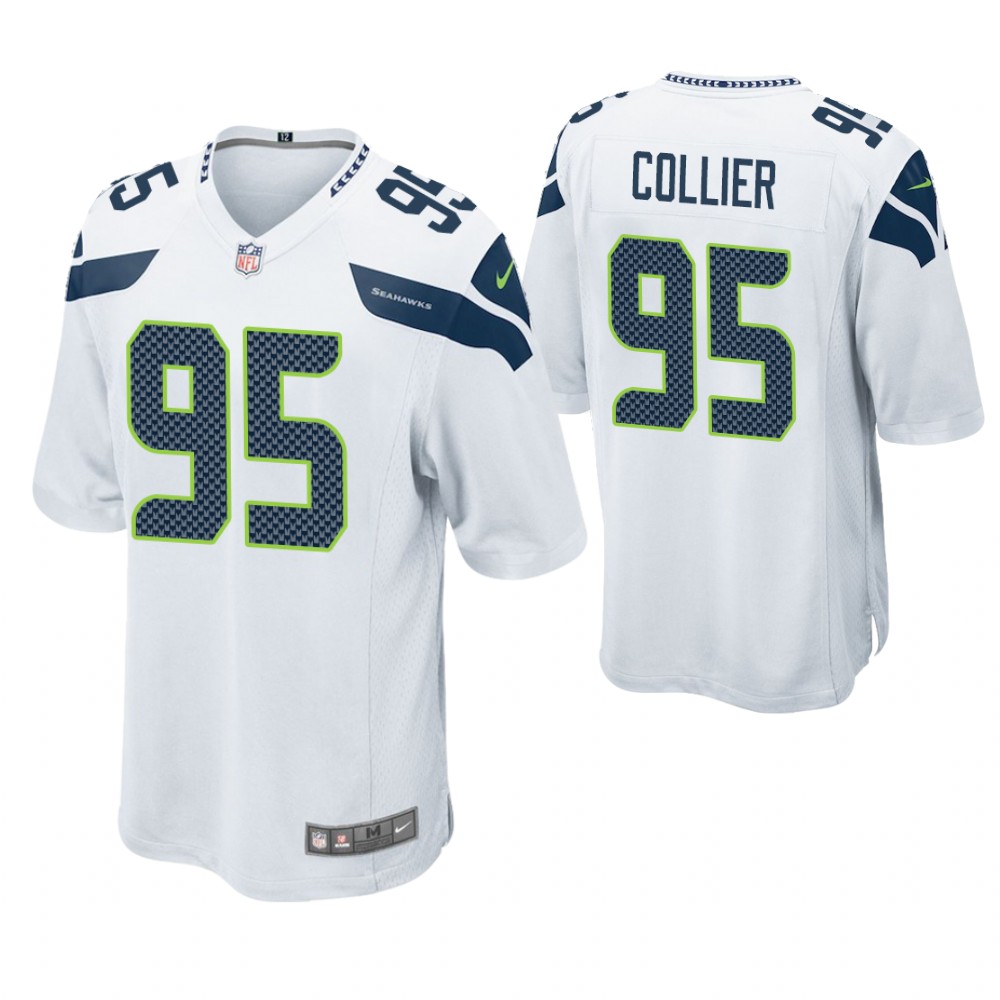 Seattle Seahawks #95 L.J. Collier 2019 NFL Draft White Game Jersey Seattle Seahawks #95 L.J. Collier 2019 NFL Draft White Game Jersey