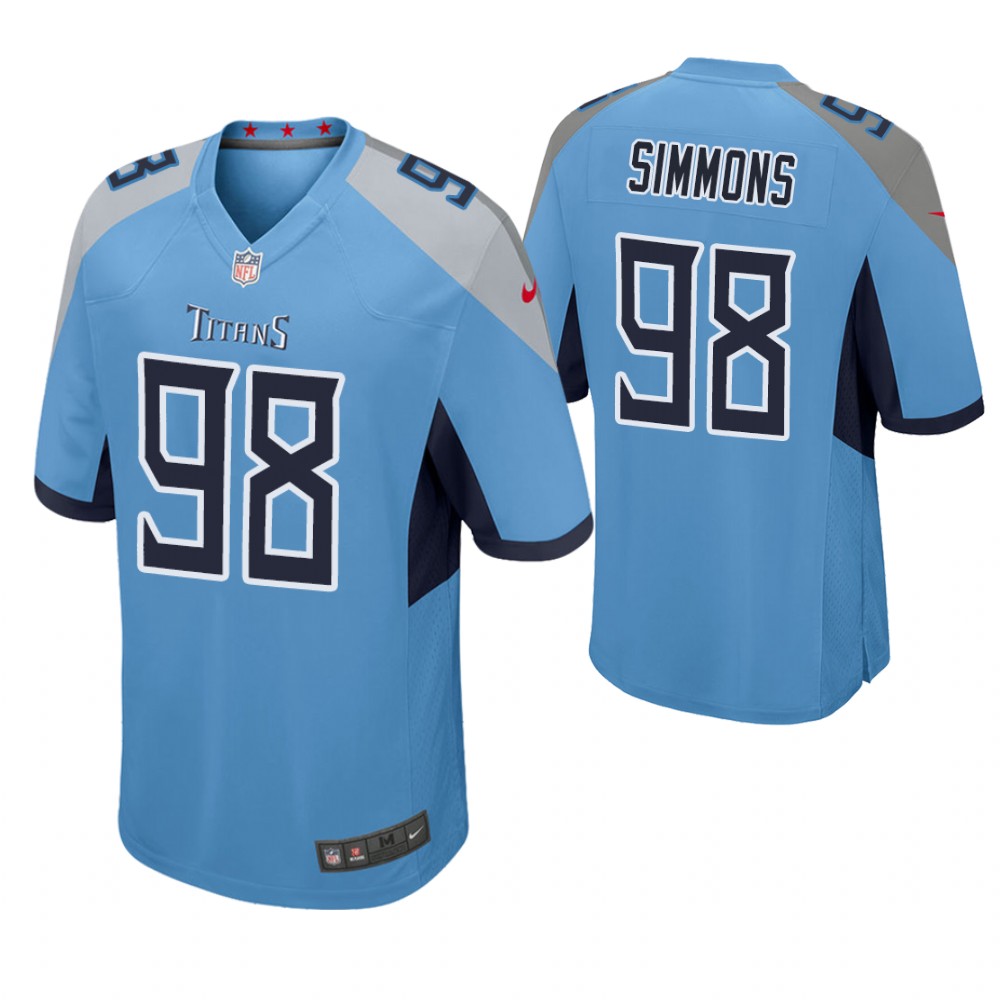 Tennessee Titans #98 Jeffery Simmons 2019 NFL Draft Light Blue Game Jersey Tennessee Titans #98 Jeffery Simmons 2019 NFL Draft Light Blue Game Jersey