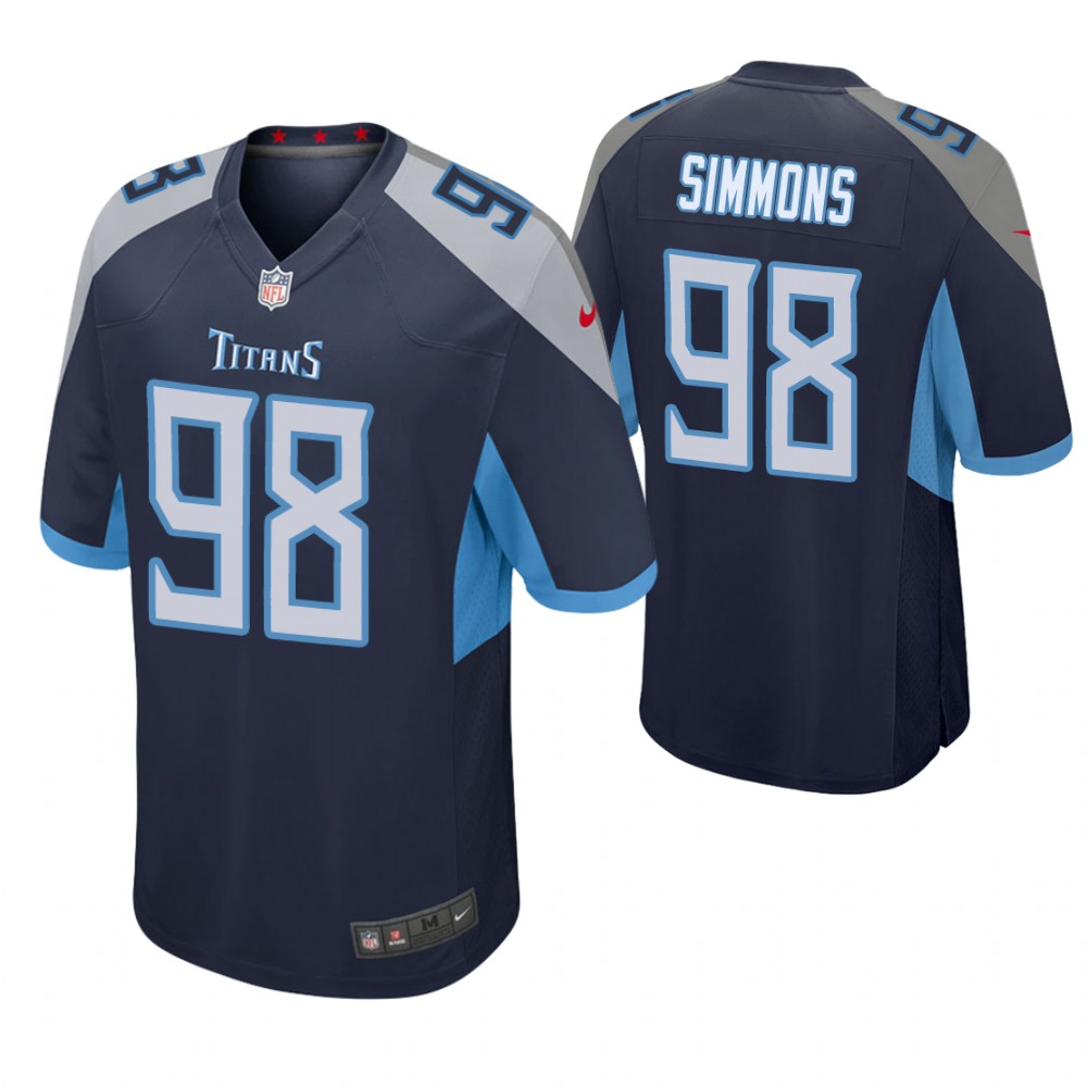 Tennessee Titans #98 Jeffery Simmons 2019 NFL Draft Navy Game Jersey Tennessee Titans #98 Jeffery Simmons 2019 NFL Draft Navy Game Jersey