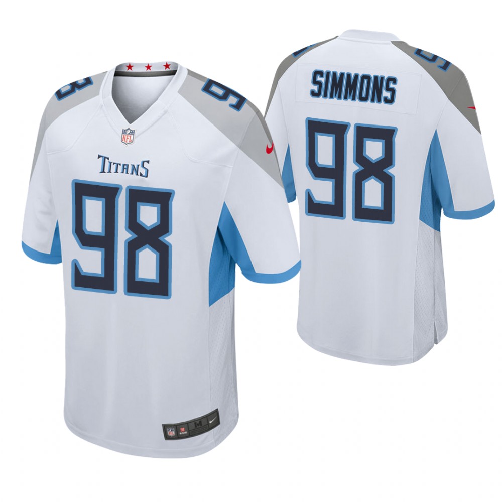 Tennessee Titans #98 Jeffery Simmons 2019 NFL Draft White Game Jersey Tennessee Titans #98 Jeffery Simmons 2019 NFL Draft White Game Jersey