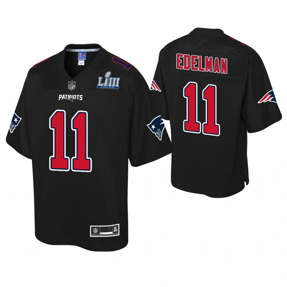 Youth New England Patriots #11 Julian Edelman Black Super Bowl LIII Champions Fashion Jersey