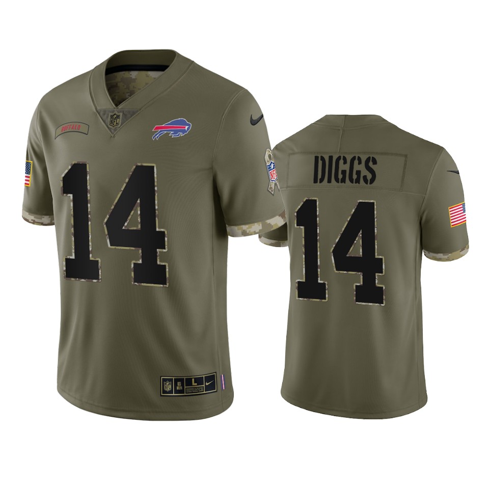 Stefon Diggs Buffalo Bills Nike Olive 2022 Salute To Service Limited Jersey