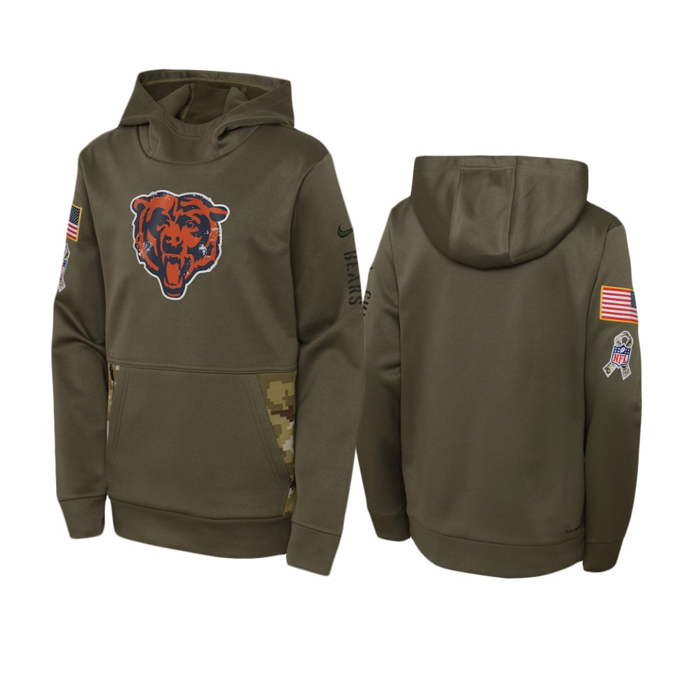 Youth Chicago Bears Nike Olive 2022 Salute to Service Performance Hoodie Youth Chicago Bears Nike Olive 2022 Salute to Service Performance Hoodie